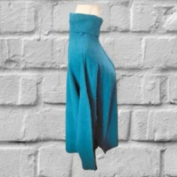 Calvin Klein XL Long Sleeve Turtleneck Teal Blue Pullover Sweater - Picture 3 of 5